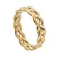 Vintage gold braided stainless steel chain ring with a minimalist punk design for men - US 7 / Gold