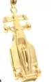 Poliertes goldener F1-Rennwagen-Anhänger Halskette aus langlebigem Titanstahl - Rennwagen-Stil / Anhänger Und Kette / Gold