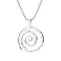 Collier avec pendentif spirale argenté texturé et chaîne à maillons circulaires épais - Argent