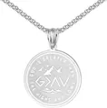God is Greater Than the Highs and Lows necklace in polished steel with pearl chain - Silver