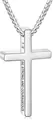 Collana a croce in acciaio inossidabile argento con versetto biblico inciso - Stile Versetto Biblico 1:9 / Argento