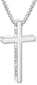 Collana con croce in acciaio inox argento e incisione versetto biblico su catena box - Stile Versetto Biblico 4:13 / Argento