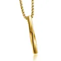 Polished gold Mobius twisted bar pendant necklace with a matching Venetian box chain - Gold Spiral Pendant with Chain