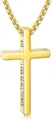 Collana con croce in acciaio inossidabile dorato con incisione di versetti biblici - Stile Versetto Biblico 4:13 / Oro