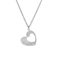 Collier cœur en acier inoxydable argenté avec gravure Mother et design creux - Style Mère Creux
