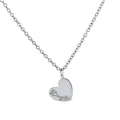 Collier avec pendentif cœur en acier inoxydable argenté et gravure Daughter - Style Fille Plein