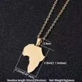Detailed size specification for gold Africa map pendant necklace with measurements - Small / Small Gold