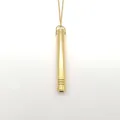 Collar de silbato dorado para meditación con colgante cilíndrico de acero titanio - Dorado