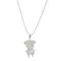 Zilveren roestvrijstalen ketting met een cartoonfiguur hanger en hartuitsparing - Cartoonfiguur (Hanger en Ketting)