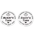 Creative stainless steel newborn parent decision coins with mummy and daddy flip design - Double Sided Decision Style (lucky14)