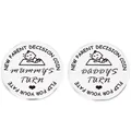 Detail of baby decision coin for parents showing Mummy's Turn and Daddy's Turn text - Warm Text Decoration Style (lucky7)
