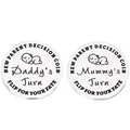 Detailed macro view of polished stainless steel decision coin for new parents with engravings - Mirror Laser Engraved Style (lucky9)