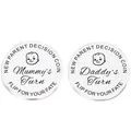 Polished stainless steel decision coins for new parents showing Mummy's and Daddy's Turn - Polished Brushed Texture Style (lucky8)
