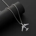 Ciondolo aereo d'argento minimalista con catena veneziana su base cilindrica nera - Accessorio Pendente (Senza Catena)