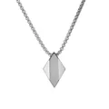 Collier avec pendentif losange en argent poli et chaîne vénitienne en acier inoxydable - Couleur Argent [Pendentif Uniquement]