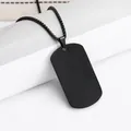 Collana con ciondolo a piastrina militare in acciaio inossidabile nero per uomini - Nero