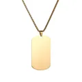 Collana con piastrina in acciaio inossidabile dorato e catena veneziana da uomo - Oro