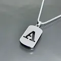 Collier minimaliste en acier inoxydable argenté avec pendentif lettre A ajouré - Style Lettre A