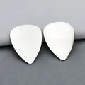 Ciondolo a plettro bianco in acciaio inossidabile lucido per collane personalizzate - Plettro per Chitarra Vuoto / Colore acciaio
