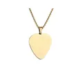 Poliertes Gold Gitarrenplektrum Halskette mit klassischer Boxkette für Damen und Herren - Gitarrenplektrum-Form / Gold