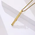 Collar con colgante de tubo de meditación dorado con diseño cilíndrico de espada láser - Perla Giratoria Dorado Silbato