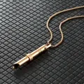 Collar de meditación en oro rosa con acabado pulido y detalles de textura mate - Perla Giratoria Oro Rosa Silbato