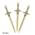 Détail de pendentifs d'épée en bronze 49x12mm pour bijoux punk de style DIY - Bronze Antique