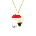 Detail of gold Africa map pendant with Egyptian flag colors and eagle emblem - Egypt Style