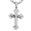 Punk-Stil geschichtete Edelstahl-Kreuz-Halskette mit Box-Kette für Herren - Nur Anhänger (Ohne Kette) / Silber