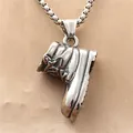 Retro stainless steel hiking boot pendant necklace with vintage chain for men - Pendant Only (Without Chain)