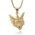 Gothic gold dragon pendant necklace in stainless steel with a vintage dragon design - Gold Pendant Only