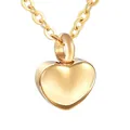 Close-up of golden heart urn necklace with polished finish and screw top detail - Pendant Only (No Chain) / Gold