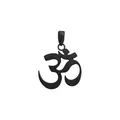 Classic stainless steel Om pendant necklace with black matte finish for yoga meditation - O Chain / Black