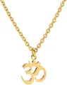 Golden Om symbol pendant necklace with polished stainless steel chain for meditation - O Chain / Gold