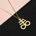 Pendentif croix de Léviathan gothique en finition dorée polie pour hommes - Style Or Chaîne Maillons