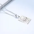 Silberne Krebs-Sternzeichen Tarot-Halskette aus Edelstahl mit feiner Gliederkette - Krebs