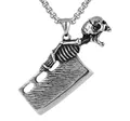Pendentif fendoir de crâne en acier inoxydable punk avec chaîne boîte vintage - Style B / Pendentif avec chaîne