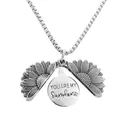 Collier médaillon tournesol argenté avec gravure You Are My Sunshine sur chaîne - Pendentif Seul (Sans Chaîne) / Acier