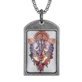 Colgante Ganesha estilo Thangka vintage con cadena de acero inoxidable retro a la moda - Estilo A (Solo Colgante (Sin Cadena))