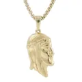 Golden Jesus pendant necklace with box chain in polished stainless steel hip hop style - Pendant Only (No Chain) / Gold