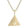Punk style stainless steel pharaoh pyramid pendant with gold box chain for men and women - Pendant Only (Without Chain) / Gold