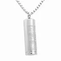 Punk vintage titanium steel perfume bottle necklace with engraved Buddhist mantra symbols - Pendant Only (No Chain) / Steel