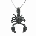 Detailed punk scorpion pendant in vintage black finish with intricate floral patterns - Pendant Only (No Chain) / Black