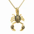 Detailed macro view of vintage gold scorpion pendant with punk style black texture - Pendant Only (No Chain) / Gold