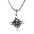 Vintage stainless steel Celtic knot pendant necklace with intricate trinity knot details - Pendant Only (No Chain) / Silver