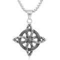 Vintage Hexenknoten-Anhänger aus Edelstahl im Punk-Gothic-Stil mit Halskette für Damen - Nur Anhänger (Ohne Kette) / Stahlfarben