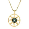 Collana con ciondolo a bussola vintage dorata con bussola nautica su catena a maglia - Ciondolo Solo (Senza Catena) / Oro