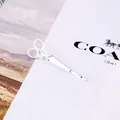 Fermaglio per capelli in lega a forma di forbici argento, accessorio metallico lucido - Argento