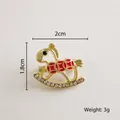 Golden rocking horse brooch with red enamel and rhinestones 1.8cm by 2cm size - Red Rocking Horse with Coins Style (XZ268)