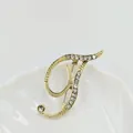 Broche dorado con la letra J mayúscula decorado con brillantes diamantes de imitación - Letra T / Dorado